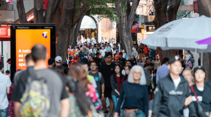 cpted and crowded places security risks in a dense, tree-lined crowded pedestrian
