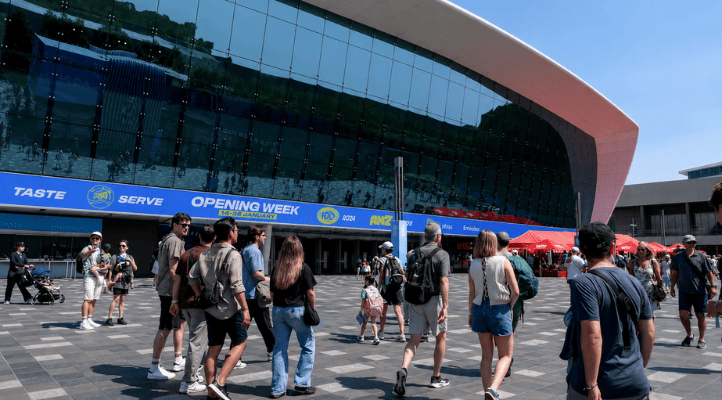 crowd places assessment outside modern event venue